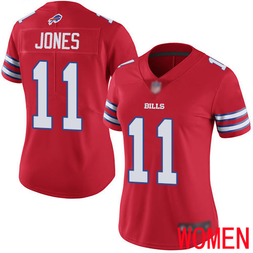 Women Buffalo Bills #11 Zay Jones Limited Red Rush Vapor Untouchable NFL Jersey->women nfl jersey->Women Jersey